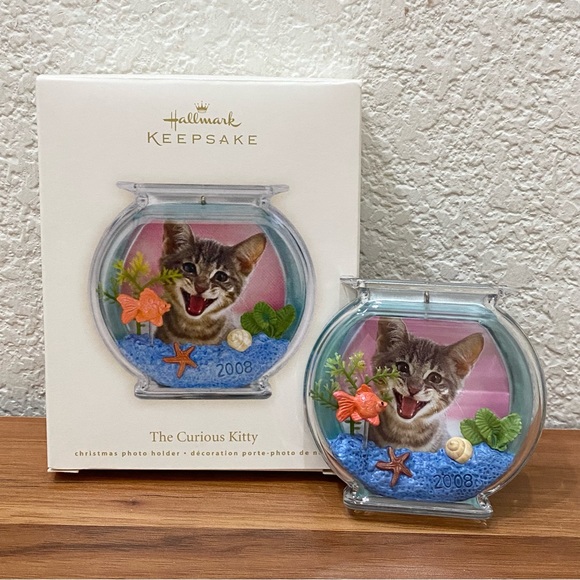 2008 HALLMARK Keepsake The Curious Kitty Fridge Magnet Photo Holder Ornament - Picture 2 of 9